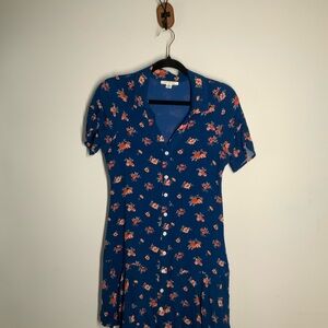 American Eagle Outfitters Blue Flutter Sleeve Sundress